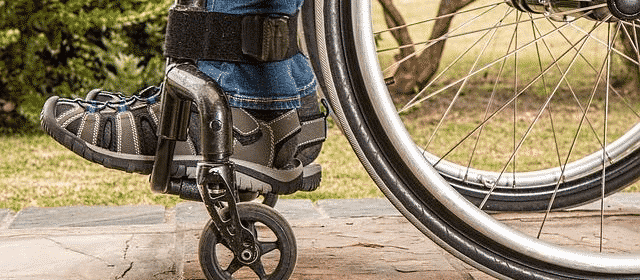 Close up of two feet in a wheelchair | disability claims denied